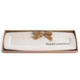 Happy Everything Tray 17" with Burlap Ribbon Bow