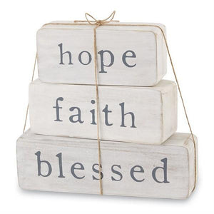 Mud Pie Hope Faith Blessed Blocks