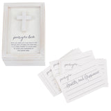 White Cross Prayer Box and Prayer Cards Set