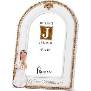Joseph Studio Girl First Communion Picture Frame Holds 4"x6" Photo