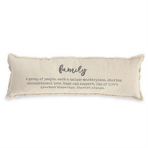 Mud Pie Washed Canvas Family Definition Pillow