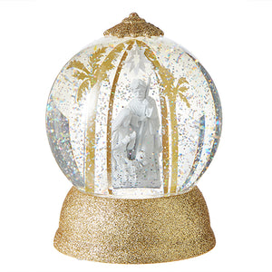 Spinning Nativity Holy Family Glitter Water Globe 6.25"