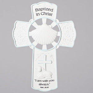 Baptized In Christ Blue Wall Cross