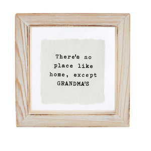 There's No Place Like Home Except Grandma's Mini Pressed Glass Sentiment Plaque