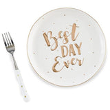 Mud Pie Best Day Ever Plate and Fork Set