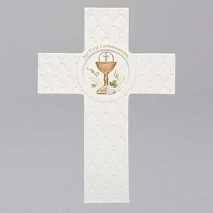 First Communion Quilted Porcelain Cross