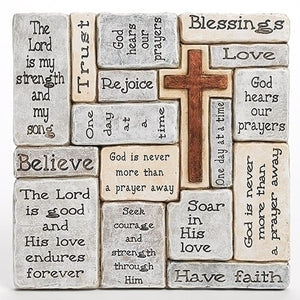 Cross Plaque with Words of Encouragement and Prayers