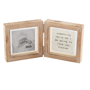 Something Tells Me I am Going to Love You Forever Hinged Wood Double Frame with Sentiment