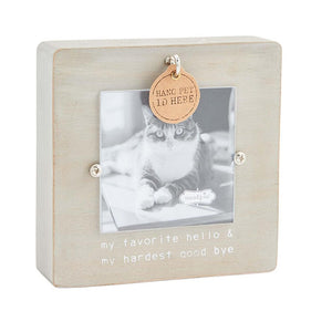 My Favorite Hello and Hardest Goodbye Gray Pet Memorial Photo Frame