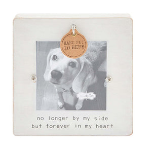 No Longer By My Side But Forever In My Heart White Pet Memorial Photo Frame