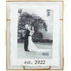 Est. 2022 Brass Picture Frame Holds 5"x7" Photo