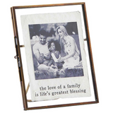 The Love of a Family is Life's Greatest Blessing Glass Brass Frame