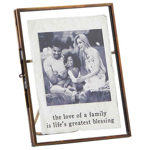 The Love of a Family is Life's Greatest Blessing Glass Brass Frame