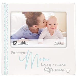 First Time Mom Ceramic Picture Frame Holds 4" x 6" Photo