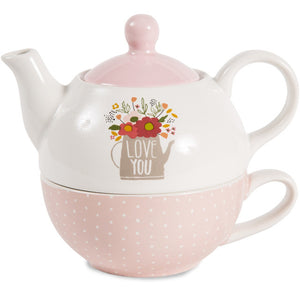 Love You Tea-For-One 15 oz. Teapot and 8 oz. Cup