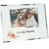 Friends Forever Floral Picture Frame with Silver Trim Holds a 6"x4" Photo