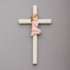 7.5" Valencia Praying Girl Cross