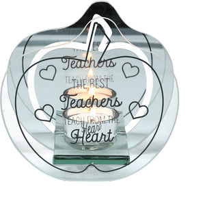 Best Teachers Teach From the Heart 5.5" Mirrored Glass Candle Holder