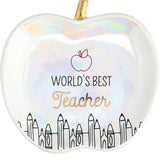 World's Best Teacher 4" Apple Keepsake Dish