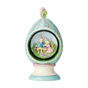 Jim Shore Heartwood Creek Strolling Through Spring Easter Egg with Rotating Scene Figurine