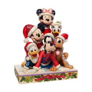 Disney Jim Shore Piled High with Holiday Cheer Christmas Mickey and Friends Figurine