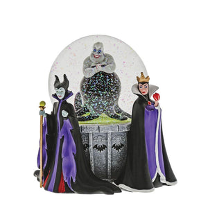 Disney Villains Ursula, Evil Queen and Maleficent 100mm Water Globe with Green Glow Light