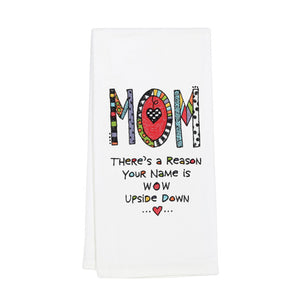 Embroidered Mom Tea Towel by Our Name is Mud