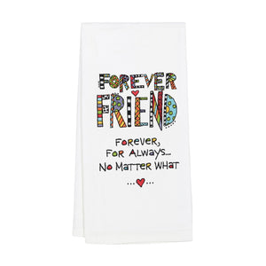 Embroidered Forever Friend Tea Towel by Our Name is Mud