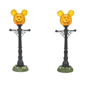 Disney Mickey's Pumpkintown Street Lights Set of 2 Figurines by Department56