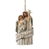 Jim Shore White Woodland Holy Family Nativity Joy to the World Ornament