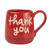 Our Name Thank You for Teaching Me Red Mug for Teacher 16 oz.