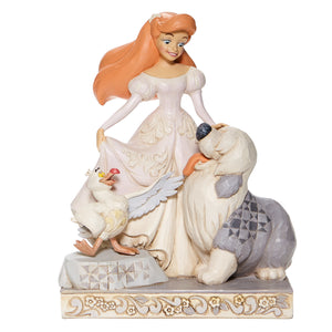 Jim Shore Disney Traditions White Woodland Ariel with Scuttle and Max Figurine