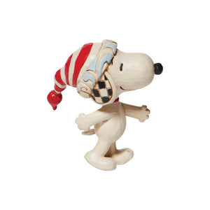 Jim Shore Mini Snoopy with Red White Stocking Hat