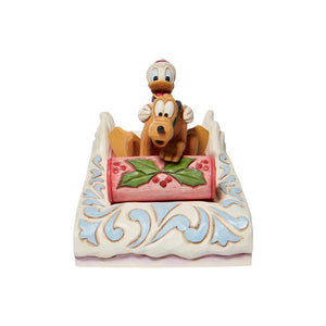 Jim Shore Disney A Friendly Race Donald and Pluto Sledding Figurine