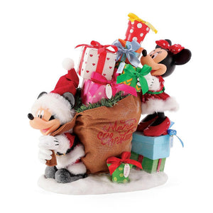 Disney Possible Dreams Mickey and Minnie's Christmas Eve Preparing the Deliver Presents Figurine