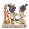 Disney Jim Shore Mickey and Minnie Springtime Stroll with Pluto in Woodland White Figurine