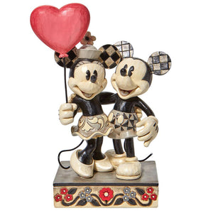 Disney Jim Shore Mickey and Minnie Holding Heart Balloon Love is in the Air Figurine