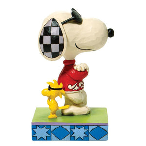 Peanuts by Jim Shore Joe Cool & Woodstock Back to Back Figurine