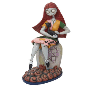 Disney Jim Shore Tim Burton's The Nightmare Before Christmas Sally Holding Black Cat on Gravestone Figurine