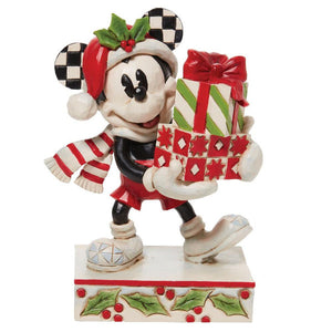 Disney Jim Shore Cheerful Mickey with a Stack of Presents Figurine