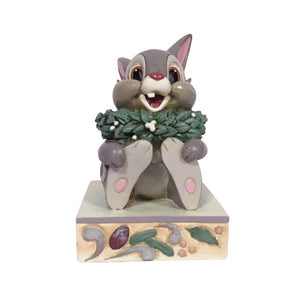 Disney Jim Shore Bambi's Thumper Wearing a Wreath Personalitiy Pose Figurine