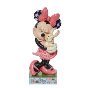 Jim Shore Disney Sweet Spring Snuggle Minnie Holding Bunny Figurine