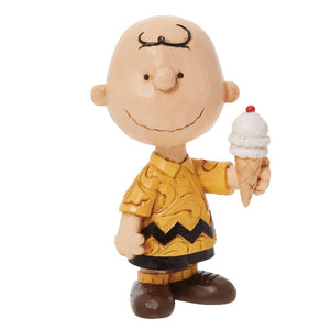 Jim Shore Peanuts Mini Charlie Brown Holding Ice Cream Cone Figurine