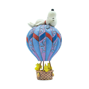Jim Shore Peanuts Reaching New Heights Snoopy & Woodstock Riding Hot Air Balloon Figurine