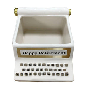Our Name is Mud Happy Retirement May You Enjoy the Next Chapter Typewriter Container Pencil Holder Desk Accessory