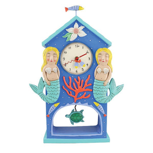 Allen Designs Twin Mermaid with Turtle Clock