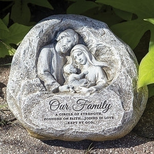 4.25" Our Family Kept By God Garden Stone