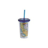 15 oz. California Map Plastic Cup with Straw