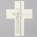 First Holy Communion Wall Cross with Silver Scroll