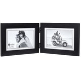 Malden Linear Classic Wood Double Horizontal 4"x6" Photo Frame, Black 